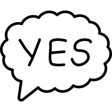 Evet sözcüğünü içeren konuşma balonu