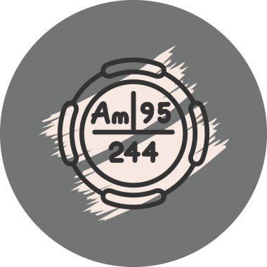 Atomik sembollü dairesel tasarım