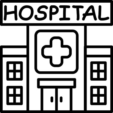 Çapraz sembollü hastane binası