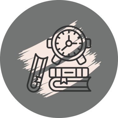 Saat kitapları ve test tübü simgeleri