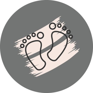 Bebek ayak izlerinin basit çizgisi