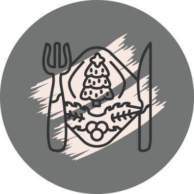 Tabak Noel yemeği için dekore edildi.