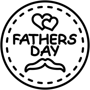 Kalpli ve bıyıklı babalar günü rozeti.