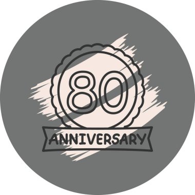 80. yıldönümü rozet tasarımını kutluyoruz.