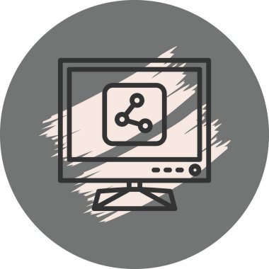 Bilgisayar ekranı paylaşım simgesini gösterir