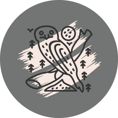 Yuvarlak Gri Arkaplanda Tawny Frogmouth Simgesi 