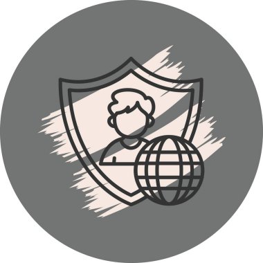 Kalkanları ve küreyi koruyan kişi