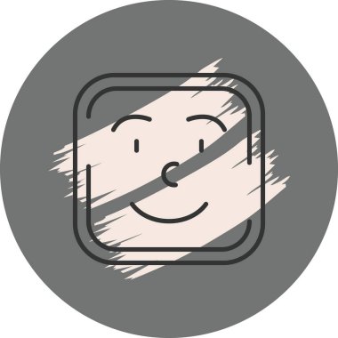 Dairesel çerçevede gülen yüz