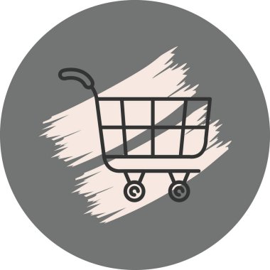 Gri arkaplanda alışveriş arabası simgesi