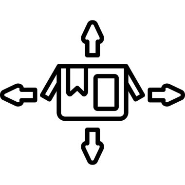 Yön oklarıyla çevrili kutu