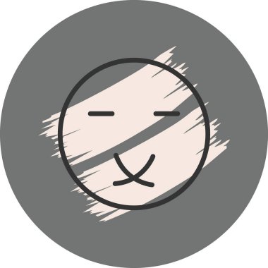 Kapalı gözlü basit bir çizgi film yüzü.