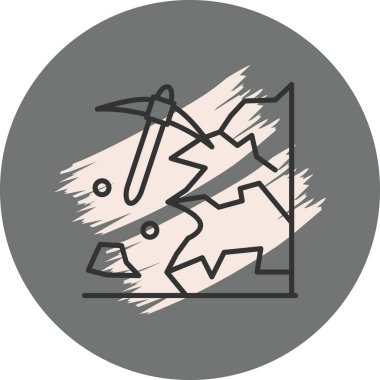 Madencilik araçları ve soyut şekiller illüstrasyon