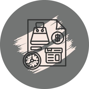 Dolar işareti ve saati olan simgeler.