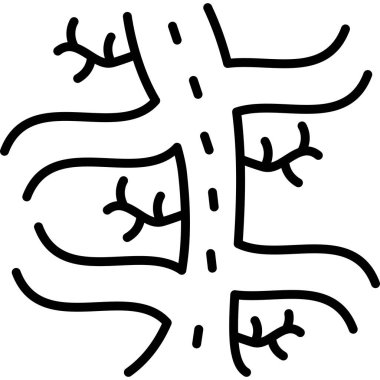 Dolambaçlı yol dallarının soyut çizimi