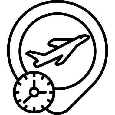 Saat sembollü uçak simgesi