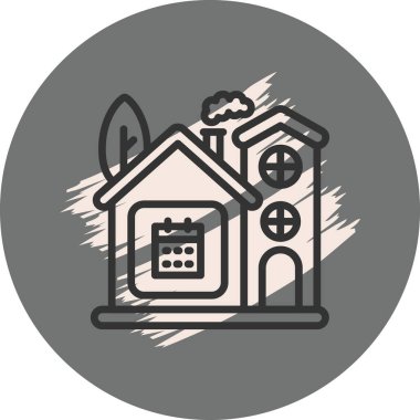 Ağaçlı basit ev çizimi