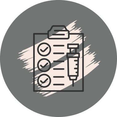 Pano kontrol listesi şırınga tıbbi illüstrasyonu