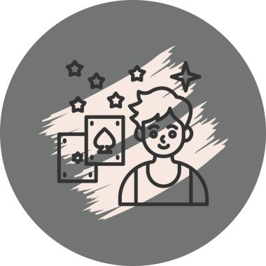 Oğlan yıldızlarla kağıt oynuyor