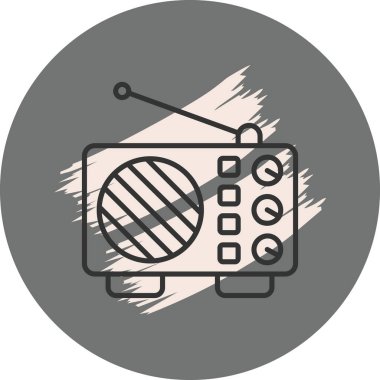 Düğmeleri ve antenleri olan basit bir retro radyo.