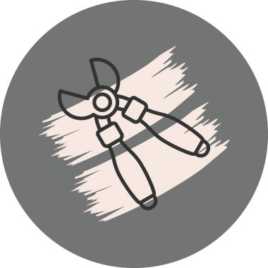 Bahçe aletleri budama makası çizimi