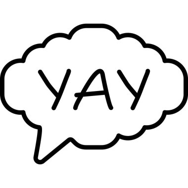 Yay metni içeren konuşma balonu