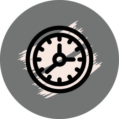 Gri arkaplanda basit saat simgesi