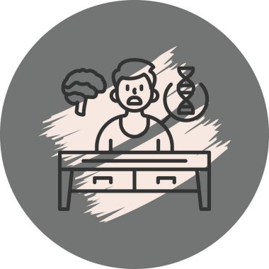 Masada beyni olan biri oturuyor.