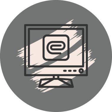 Uygulama logosunu gösteren bilgisayar monitörü