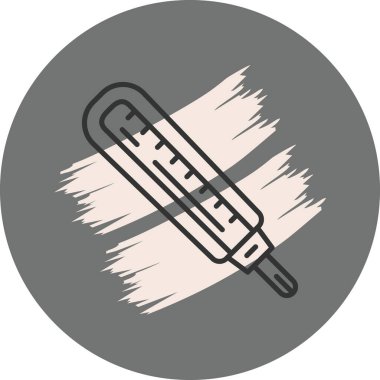 Gri arkaplanda termometre simgesi