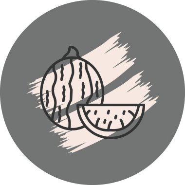 Karpuz ve yarım dilim illüstrasyon