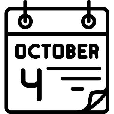 Ekim takvim sayfası tarihi gösterir