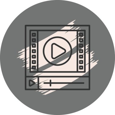 Çalma düğmesi olan video oynatıcı simgesi