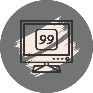 Bilgisayar monitörü doksan dokuz numarayı gösteriyor