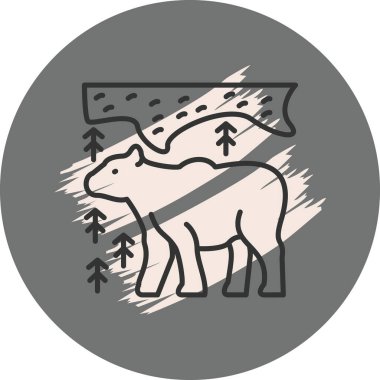 Ayı karlı dağ ağaçlarının altında duruyor.