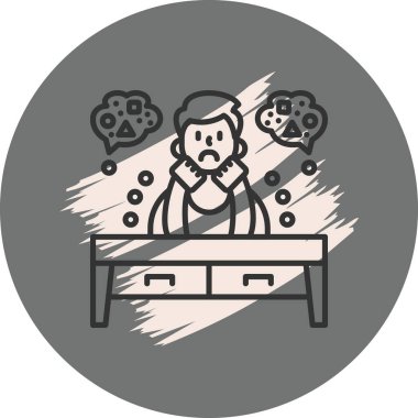 Masada oturan kişi endişeli görünüyor.