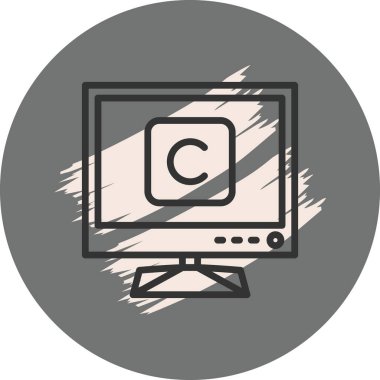 C harfini gösteren bilgisayar monitörü