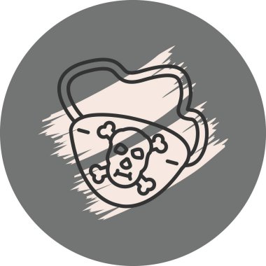 Kafatası ve çapraz kemik tasarımlı maske