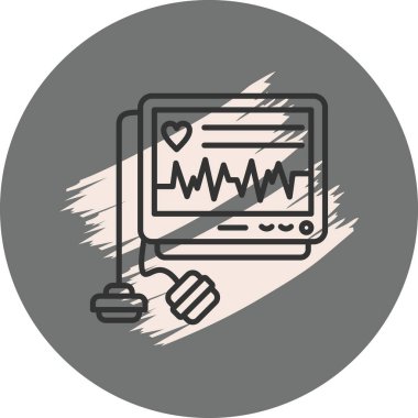 Defibrilatör simgesi basit düz illüstrasyon