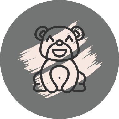 Gri Arkaplanda Haha Ayı Simgesi 