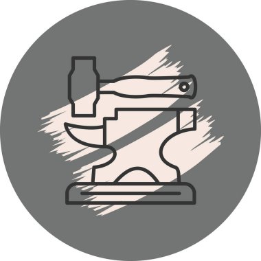 Dairesel arkaplanda örs ve çekiç