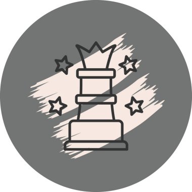 Taçlı ve yıldızlı satranç taşı