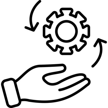 El ele tutuşan dişli simgesi