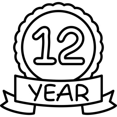 12. yıl dönümü rozet tasarımı