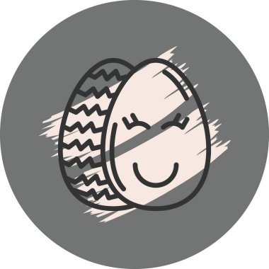 Dekoratif desenli gülümseyen yumurta karakteri