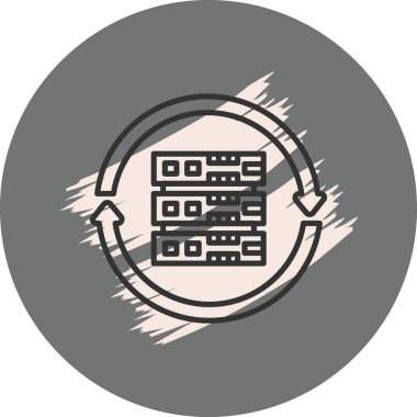 Tazeleme sürecini gösteren dairesel okları olan sunucular