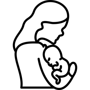 Bebeği kollarında tutan bir kadın