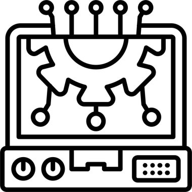 Bilgisayar ekranı teçhizat ve devreleri gösterir