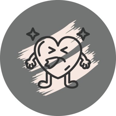 Kolları olan öfkeli bir kalp karakteri