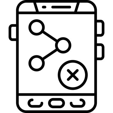 Akıllı telefon paylaşım simgesi ve çapraz gösterimi