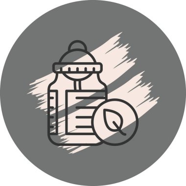 Yaprak ve beslenme etiketli şişe